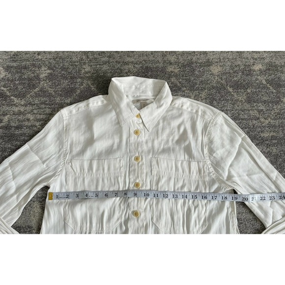 Banana Republic Womens M Blouse Ivory Collared Button Down Long Sleeve NWT L6 - Picture 4 of 10
